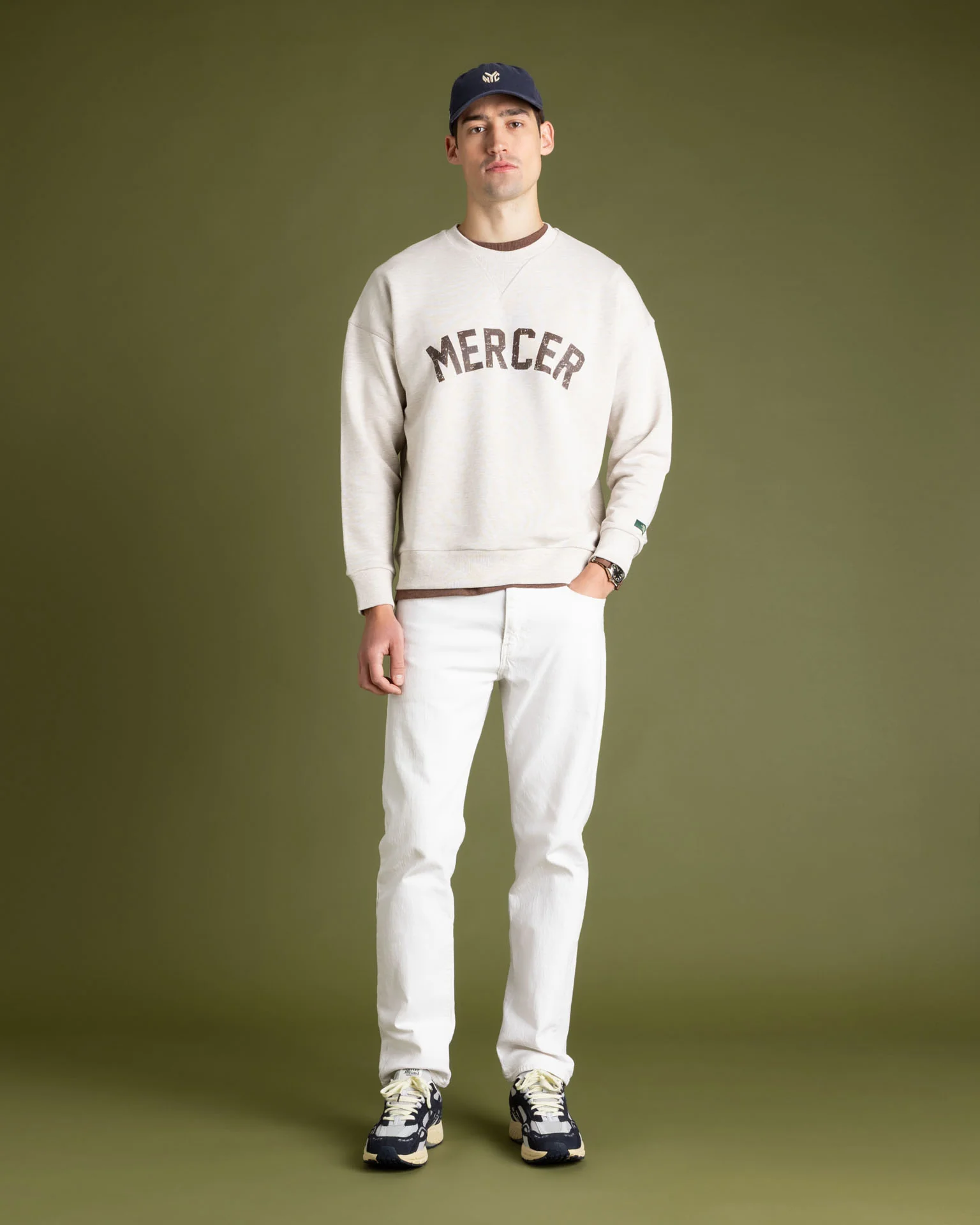 The Mercer Logo Sweat | Off White - Image 6