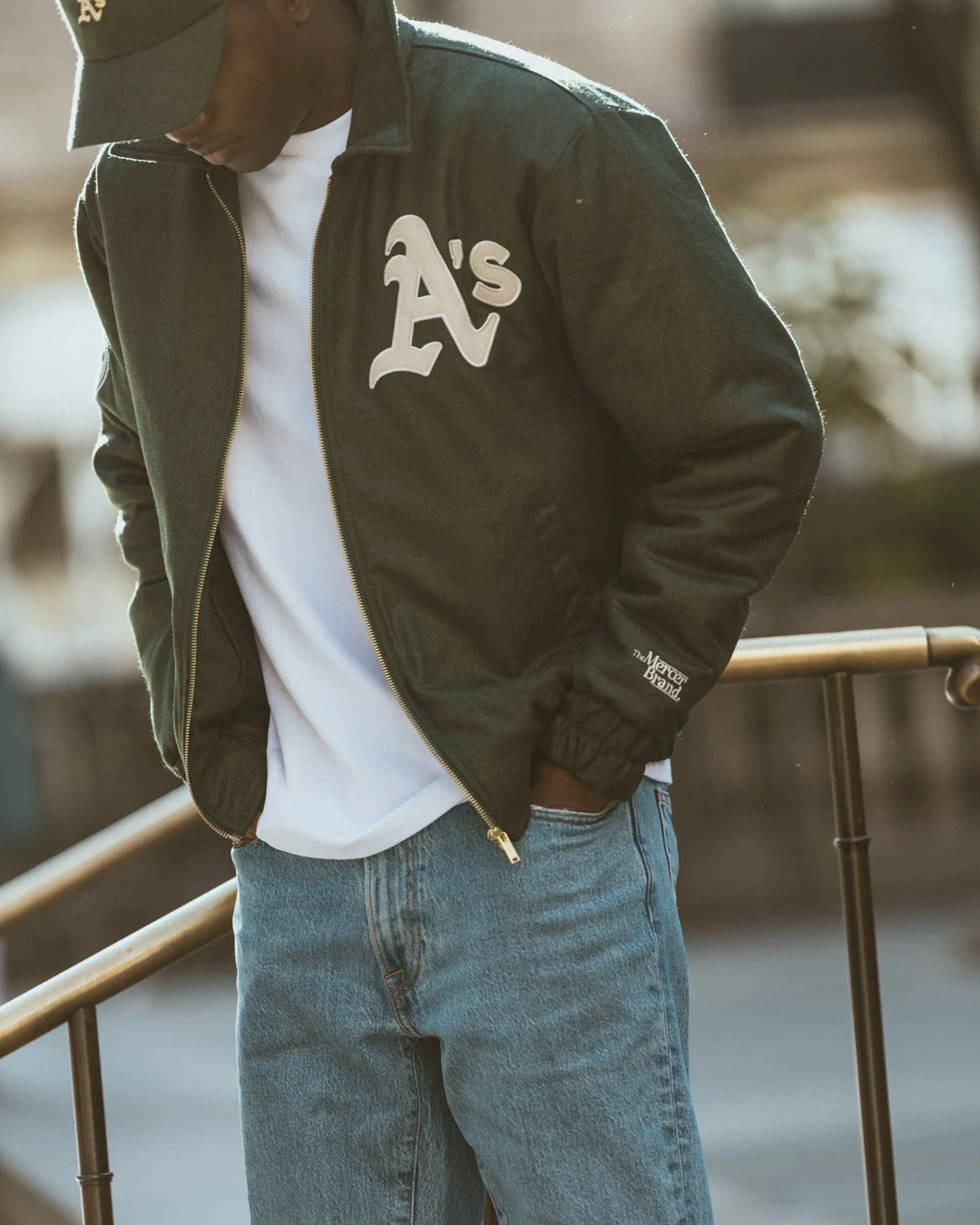 The Mercer Cashmere Athletics Varsity | Dark Green - Image 3