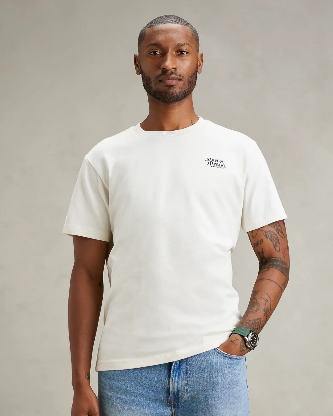 The Mercer Brand Heavy Tee | Off White - Image 5