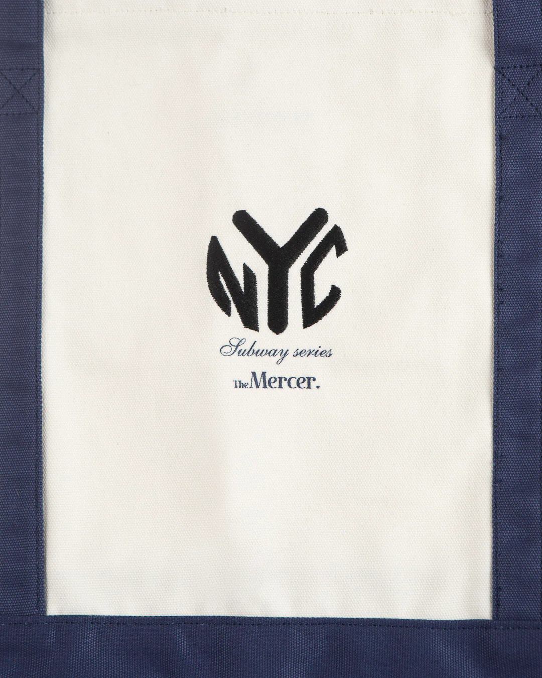 The Mercer Canvas Bag | White/Blue - Image 4
