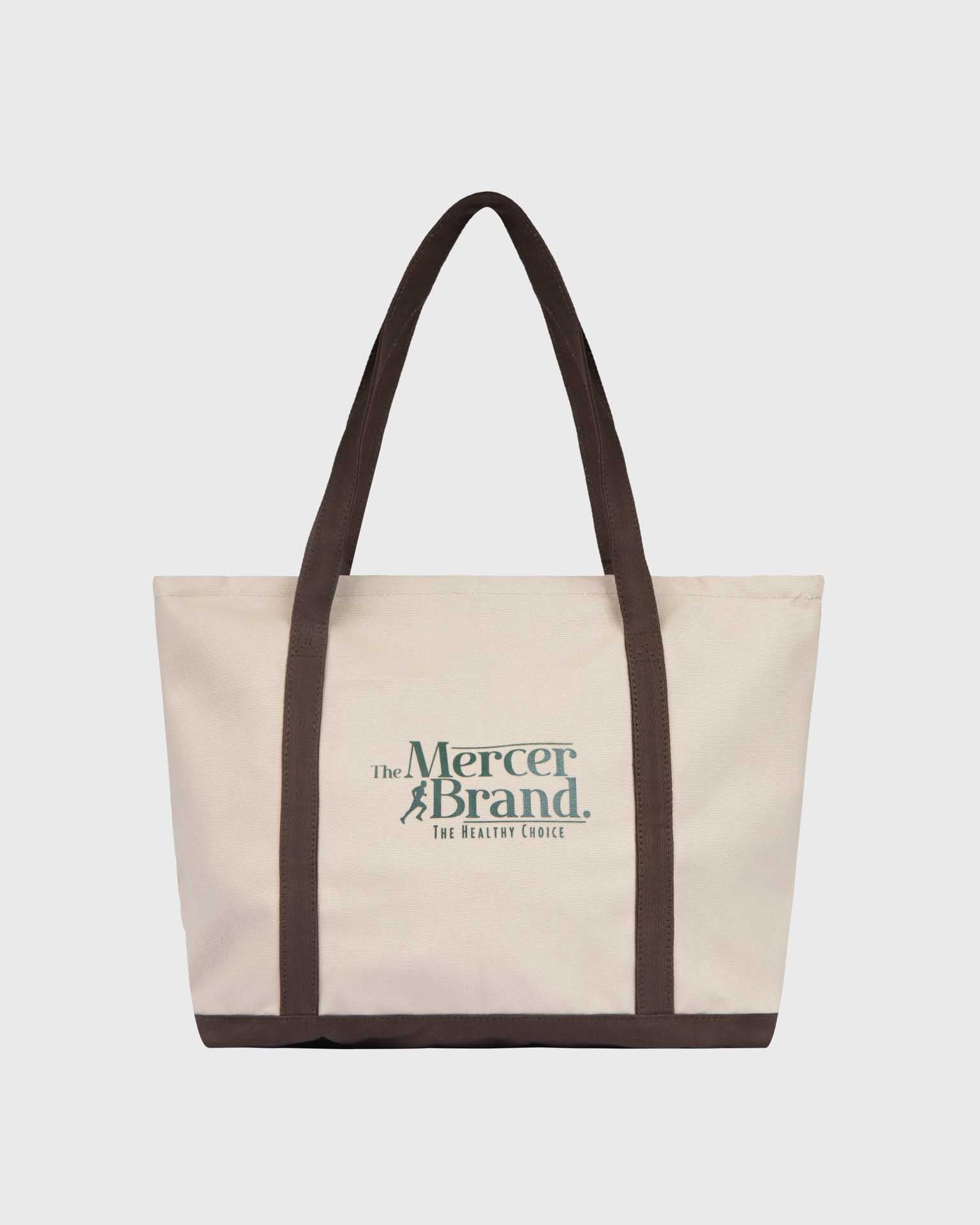The Mercer Canvas Bag | White/Brown - Image 6
