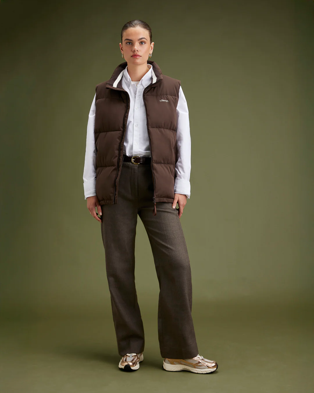 The Mercer Puffer Bodywarmer | Brown - Image 10