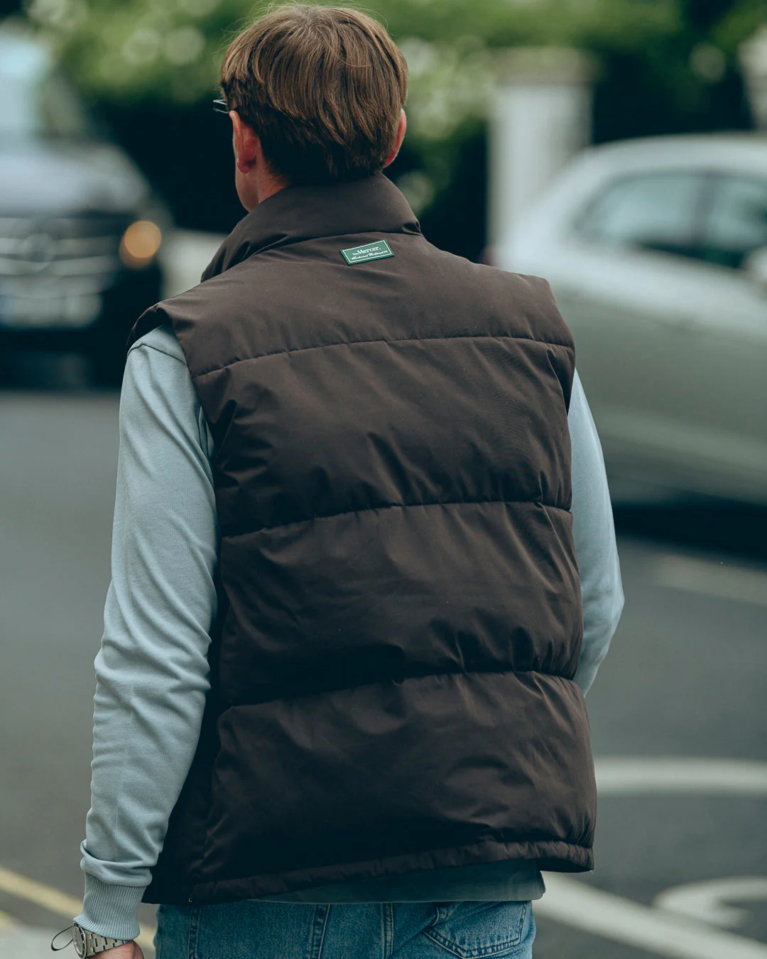 The Mercer Puffer Bodywarmer | Brown - Image 3