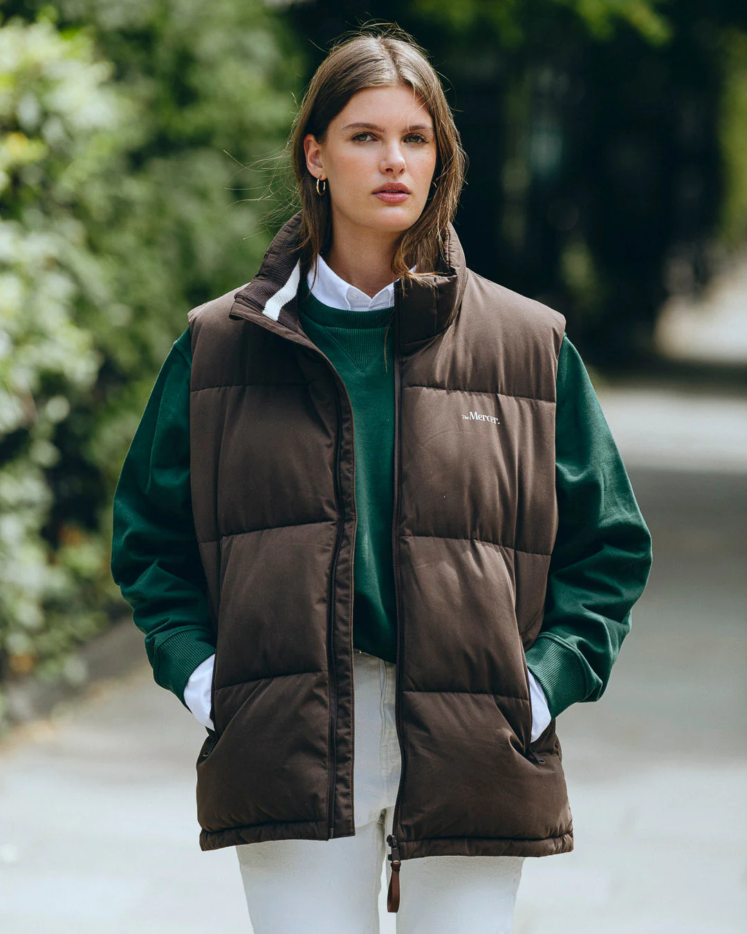 The Mercer Puffer Bodywarmer | Brown - Image 5