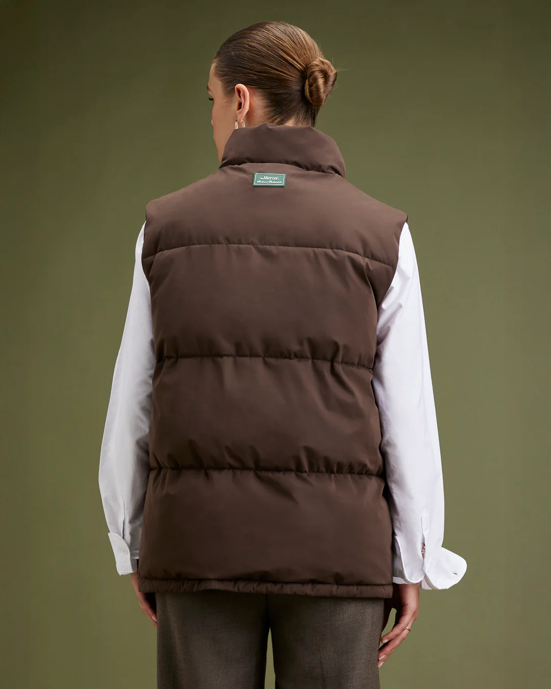The Mercer Puffer Bodywarmer | Brown - Image 9