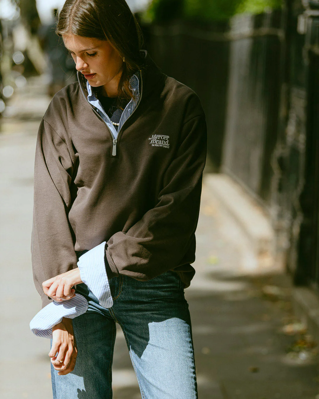 The Mercer Quarter Zip | Brown - Image 3