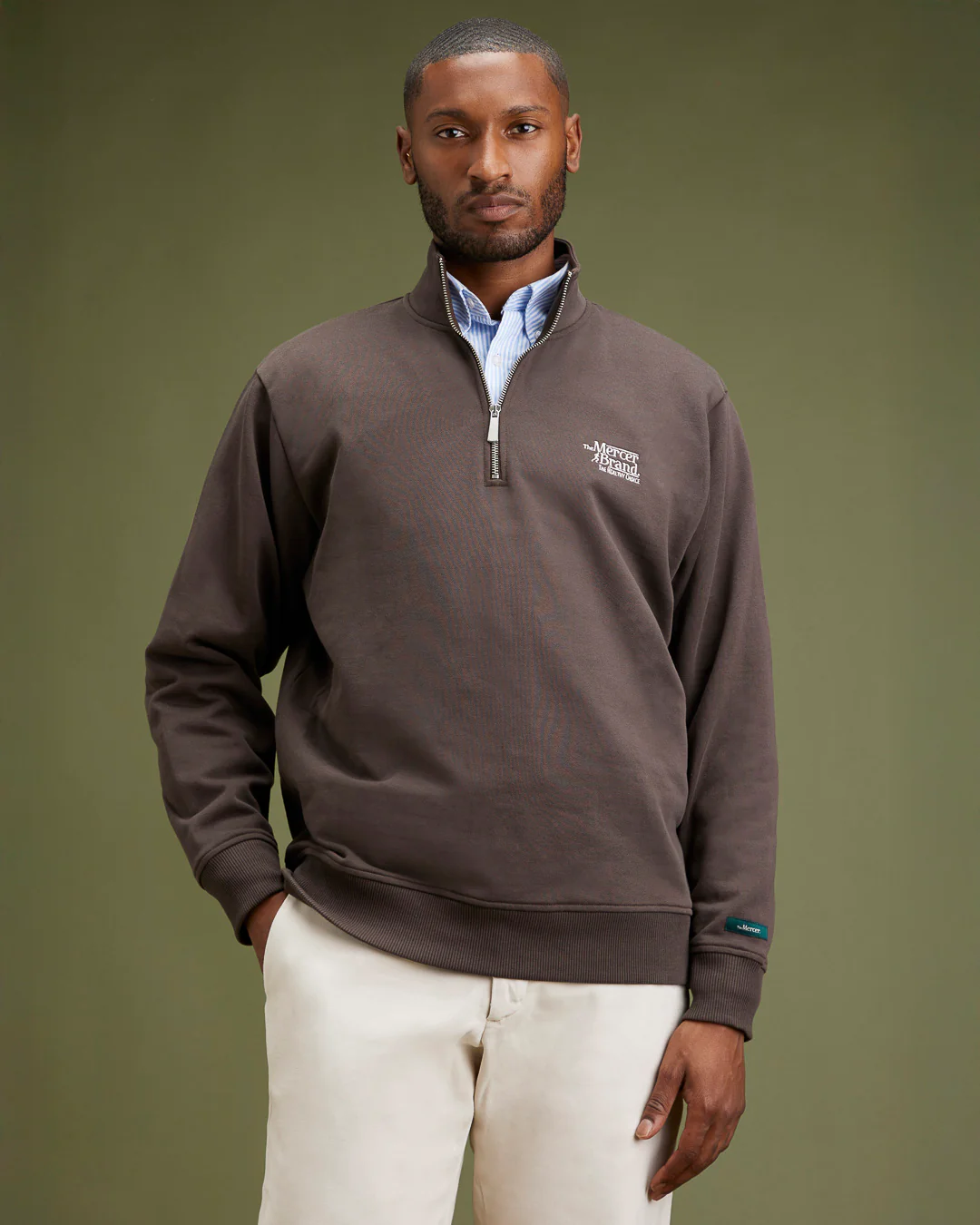 The Mercer Quarter Zip | Brown - Image 7