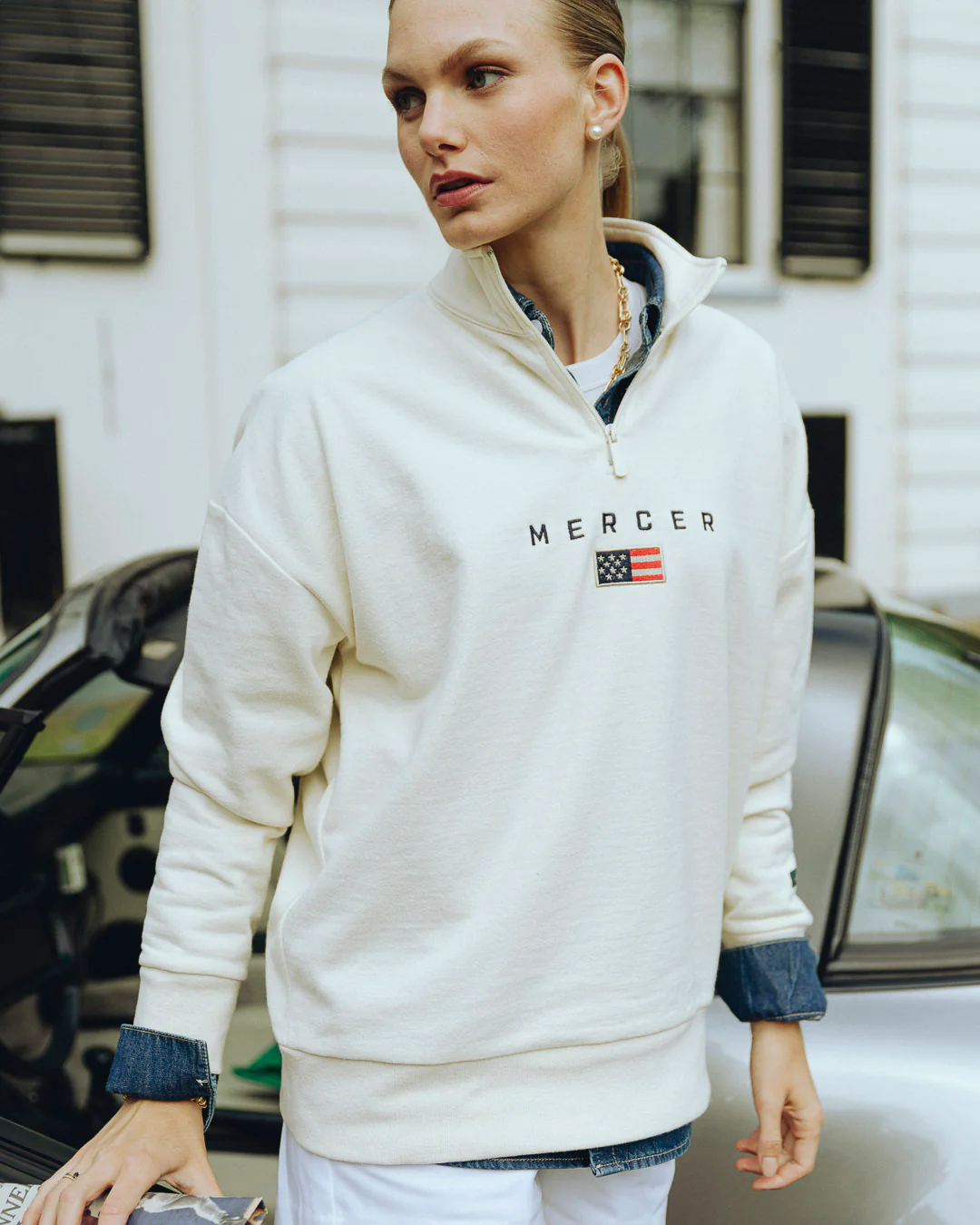 The Mercer Quarter Zip | Off White - Image 3