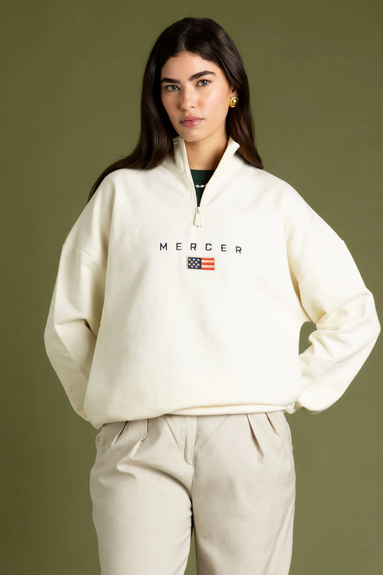 The Mercer Quarter Zip | Off White - Image 6