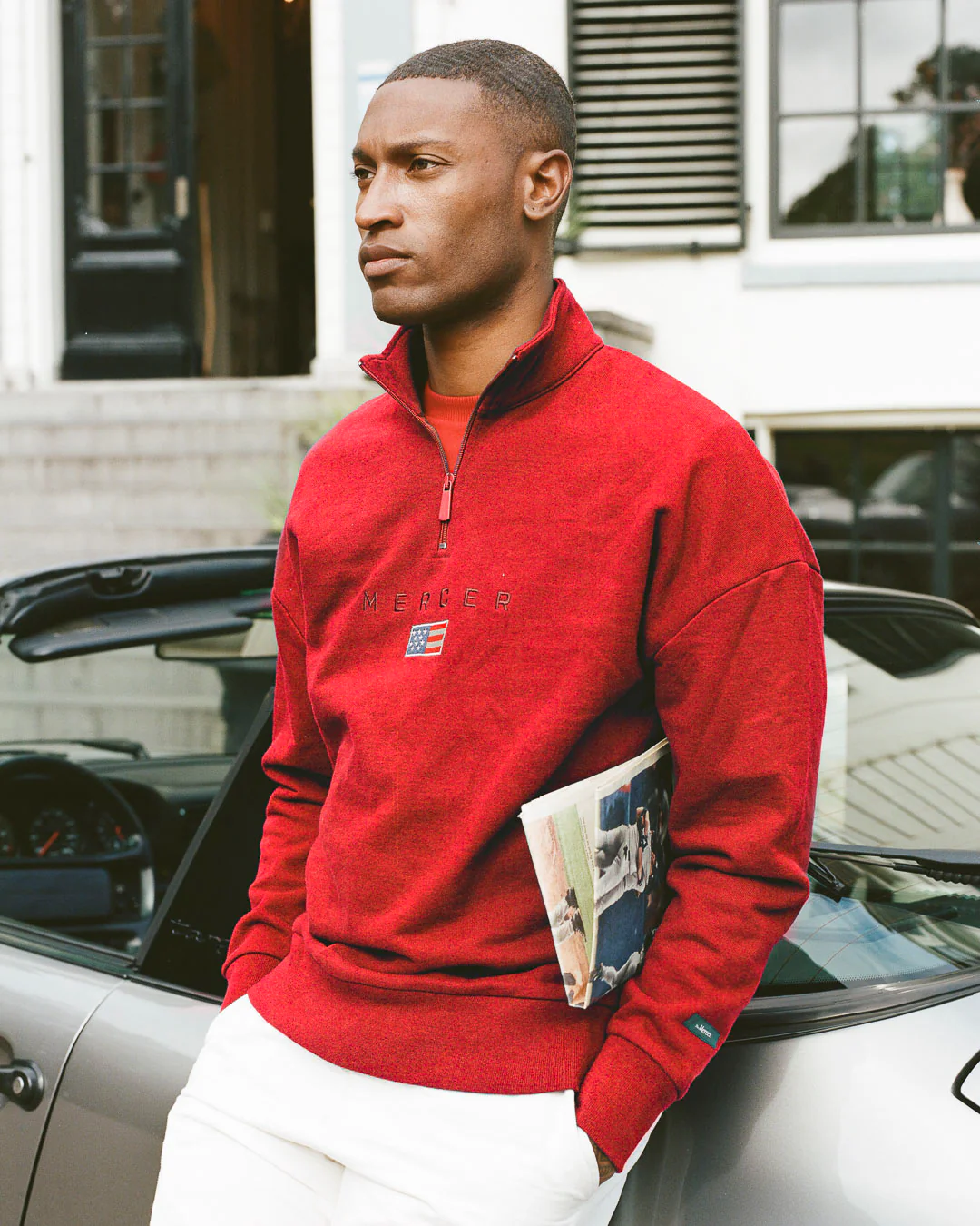 The Mercer Quarter Zip | Red - Image 3