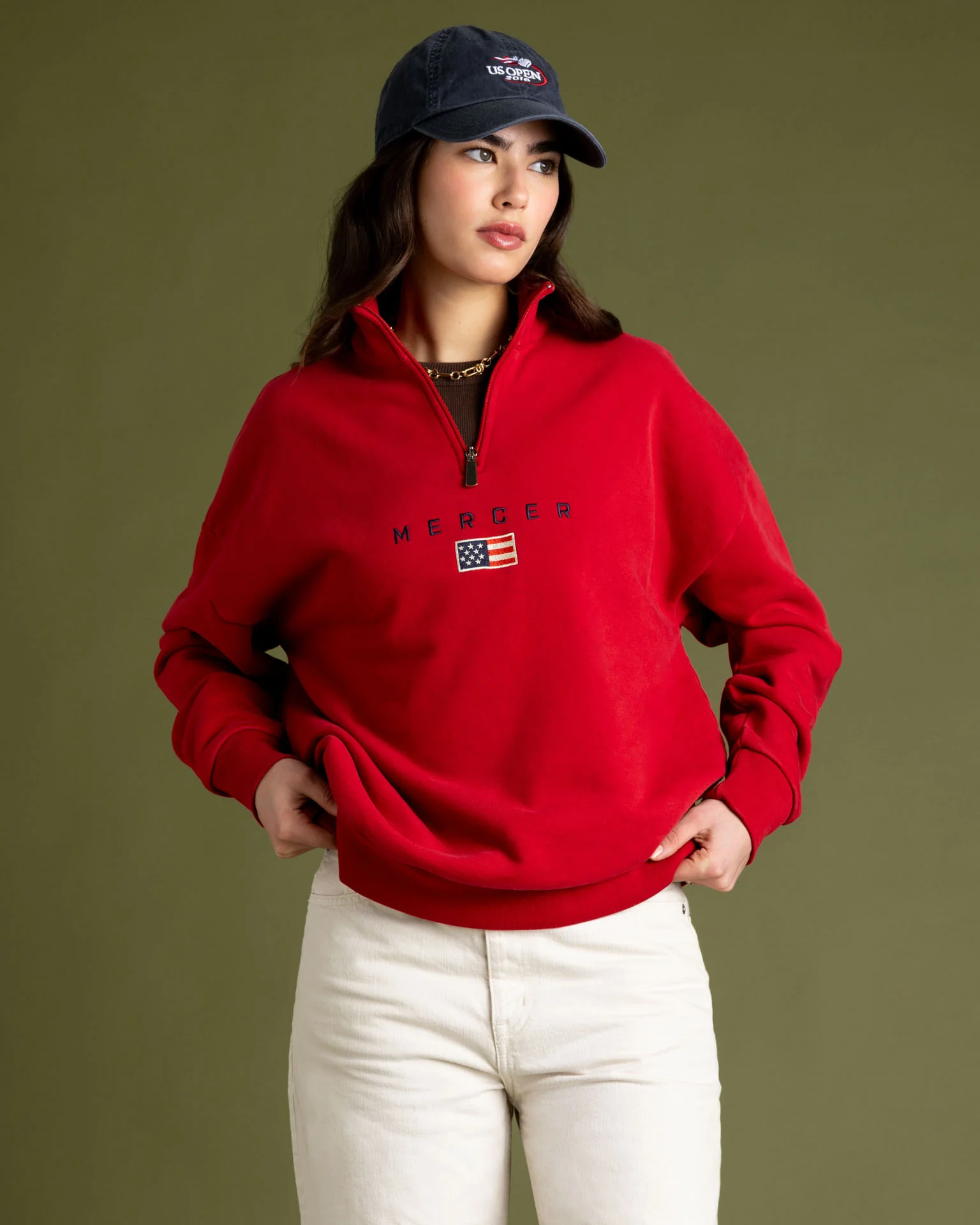 The Mercer Quarter Zip | Red - Image 8