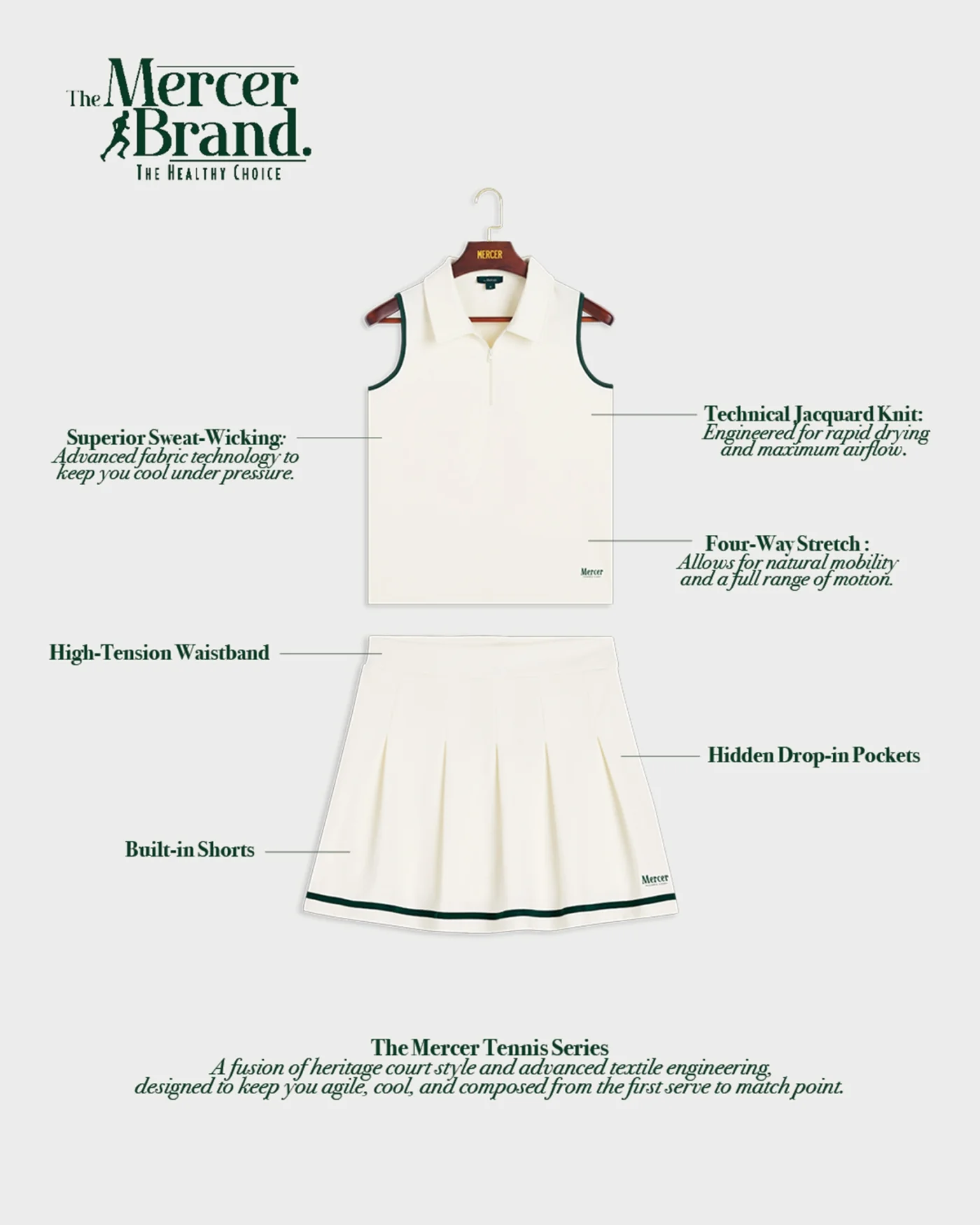 The Mercer Tennis Polo Women | Off White - Image 10
