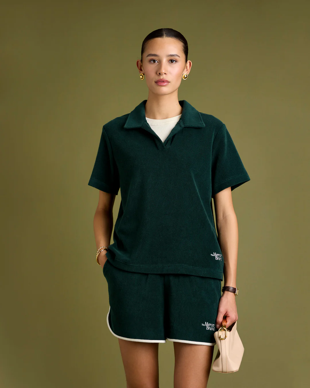 The Mercer Terry Polo Women | Green - Image 6